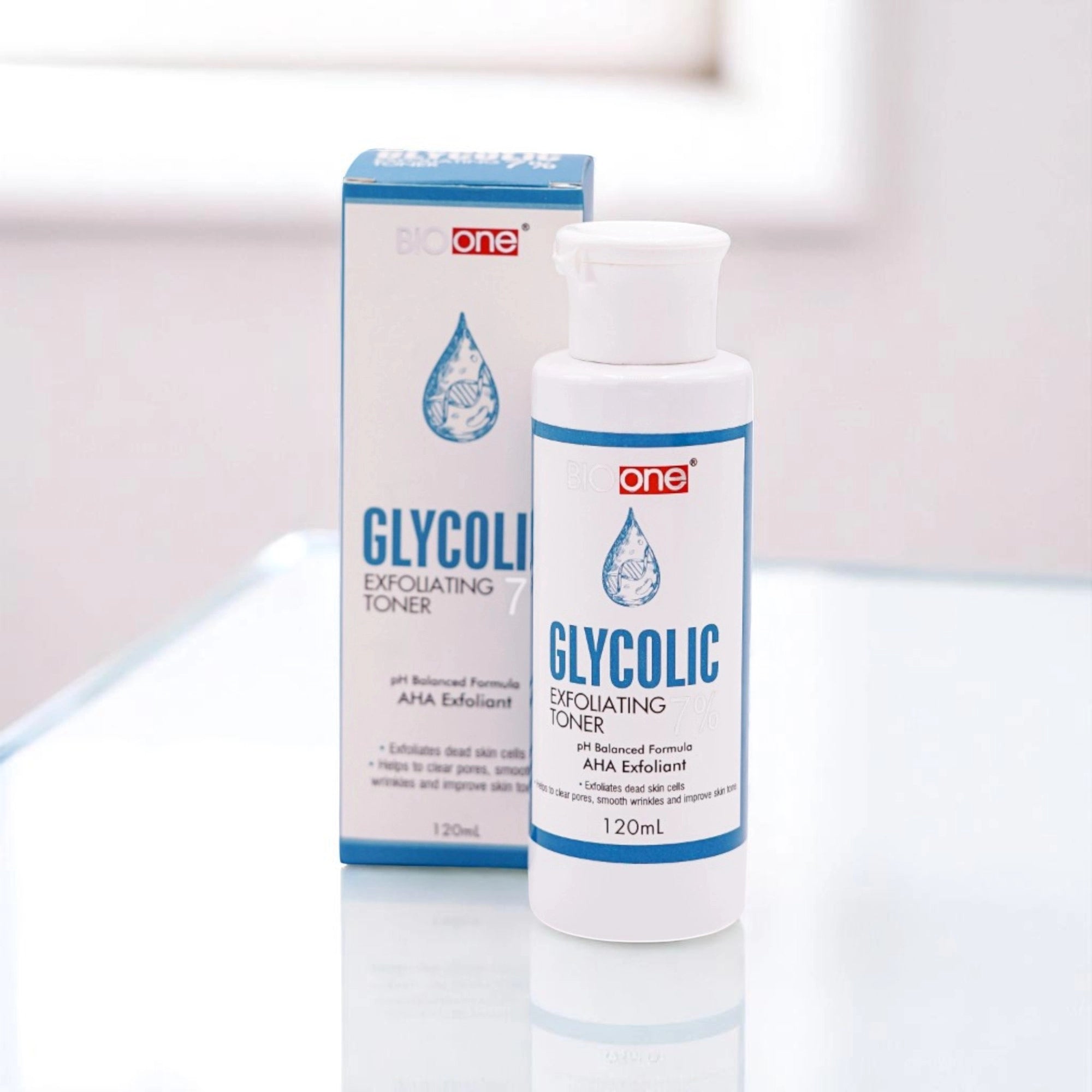 BIOONE Glycolic Exfoliating Toner with box