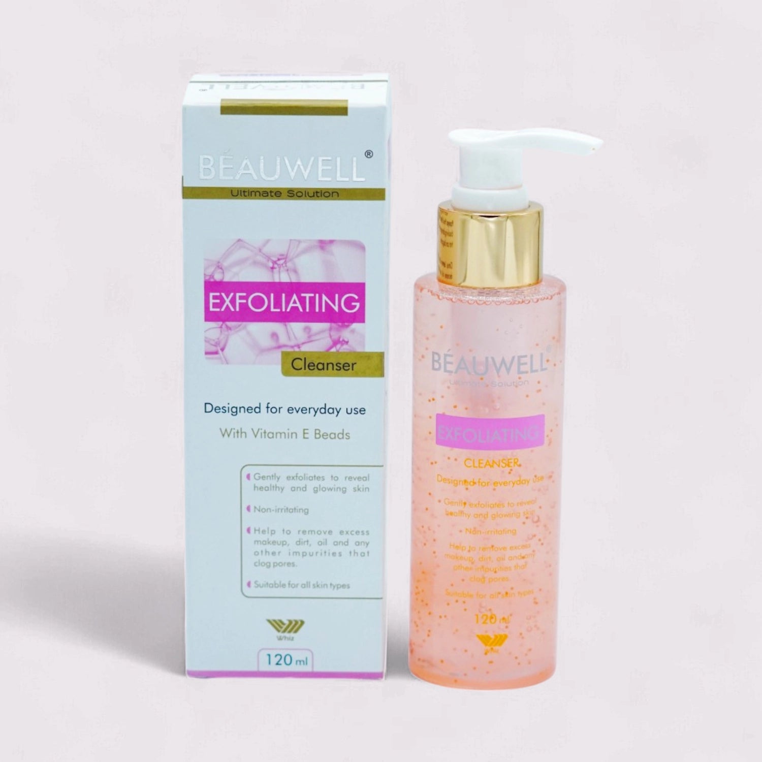 Beauwell Exfoliating Cleanser to gently cleanse, renew, and refresh skin.