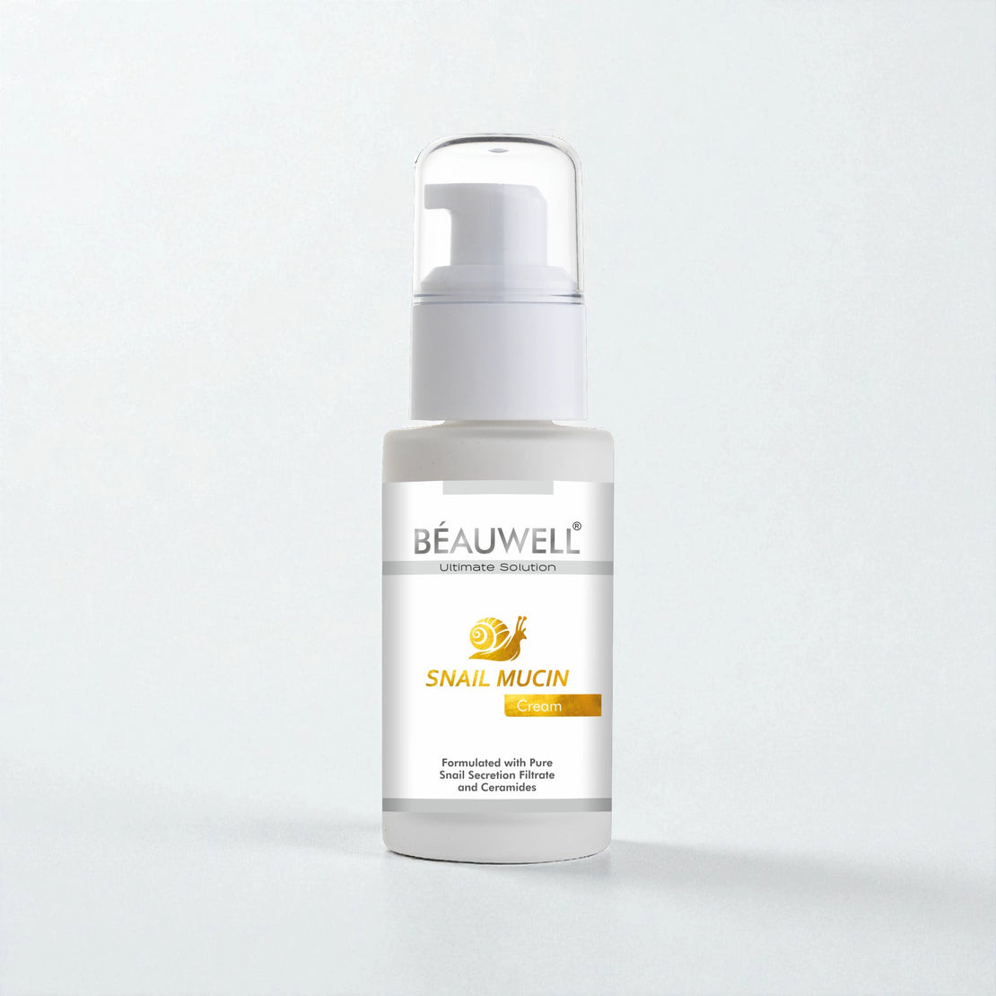 Beauwell snail cream, showcasing skincare products for brightening and hydration.