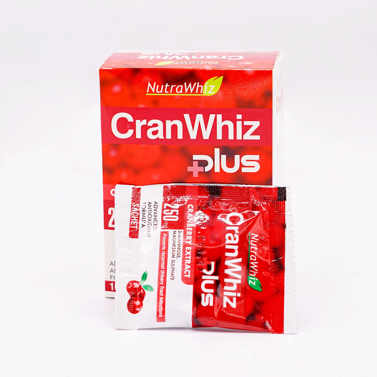 CranWhiz plus sachet with box