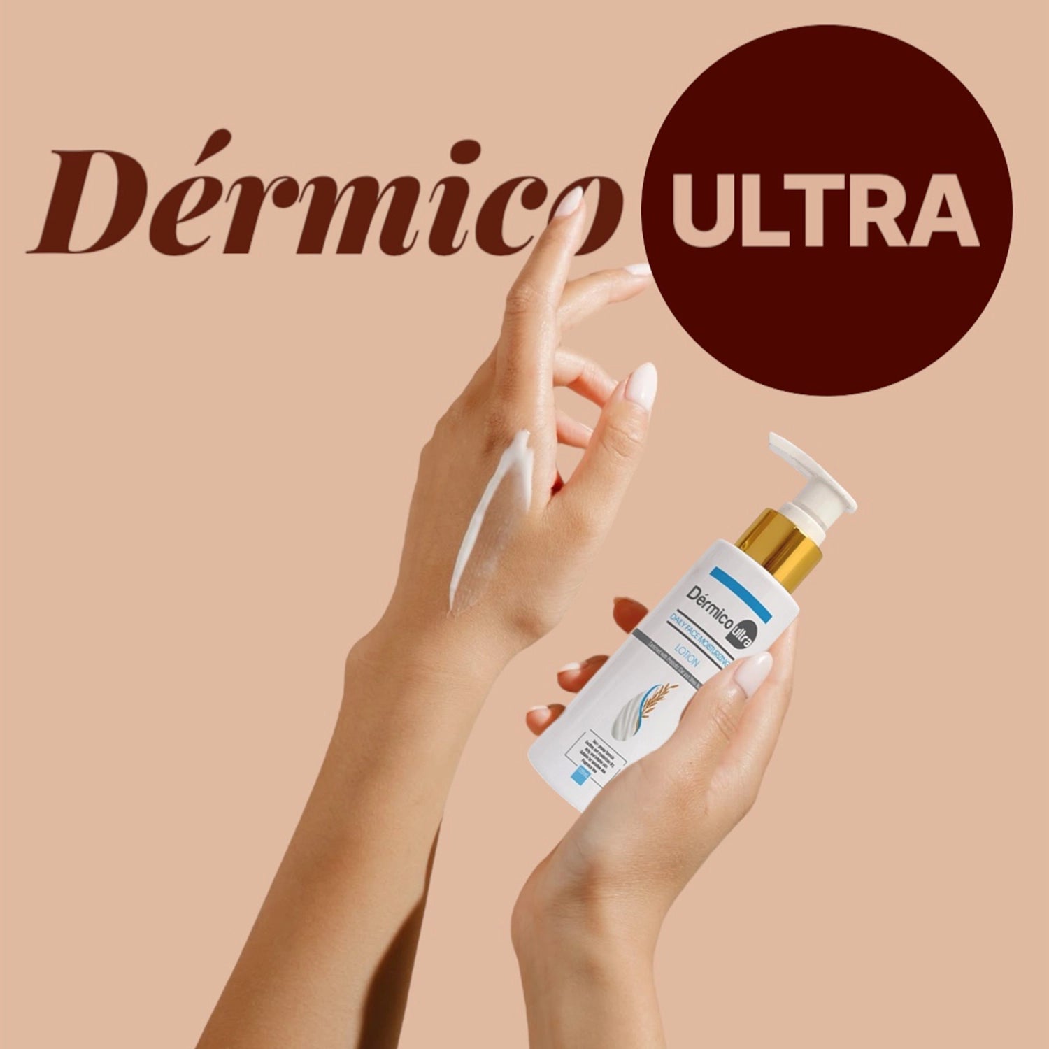 Dermico Ultra lotion with pink back ground