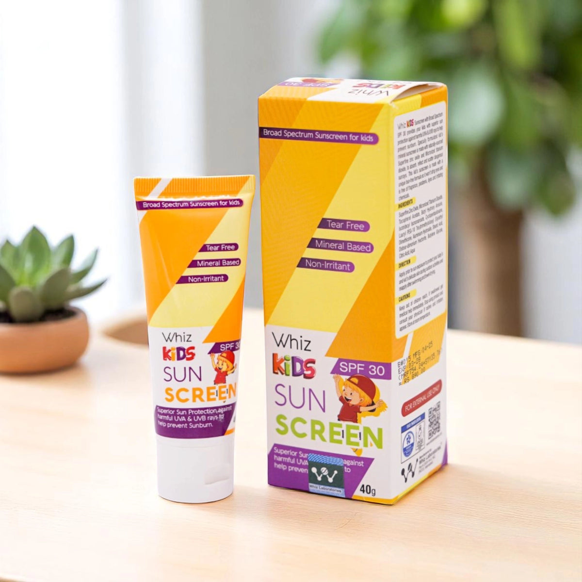 Kids Sunscreen with SPF 30 in a white and blue tube
