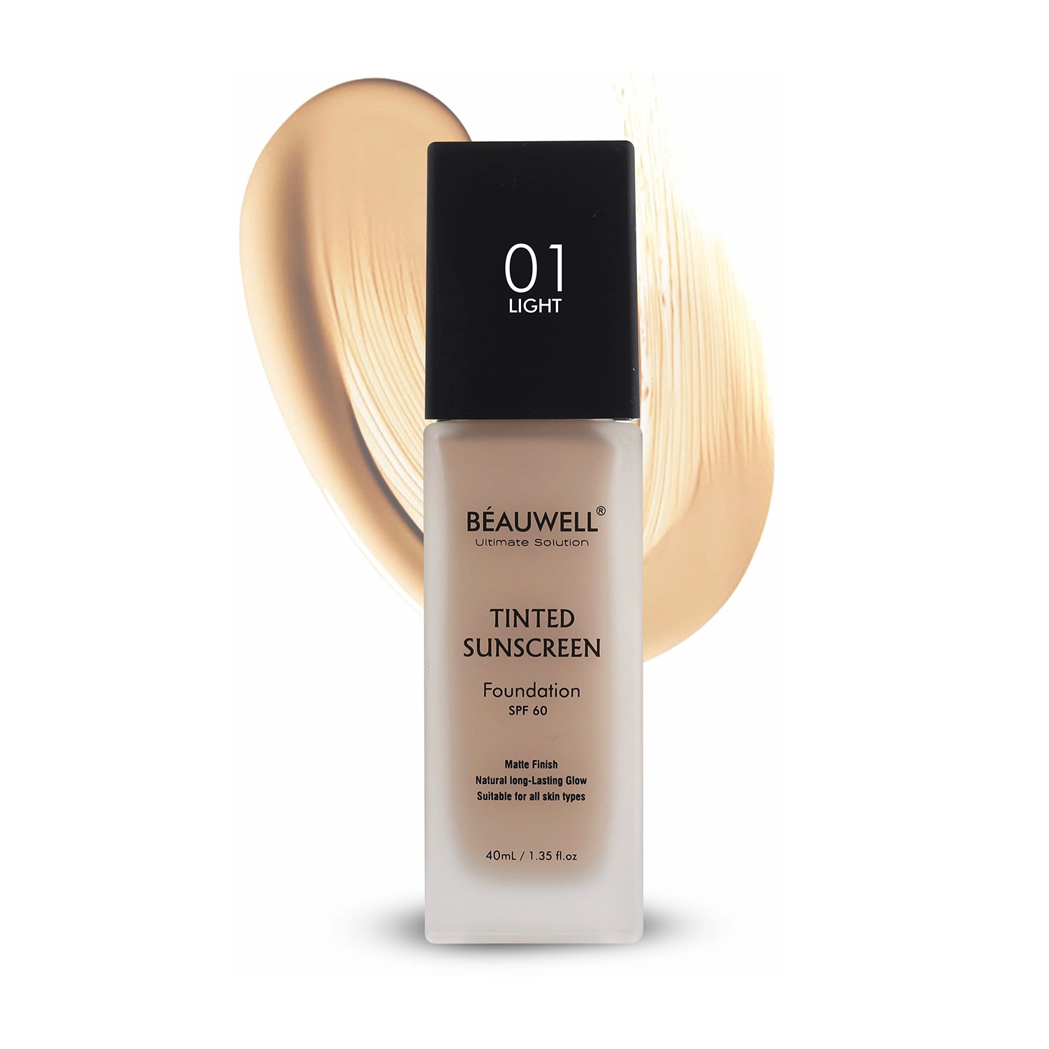 Tinted sunscreen bottle light shade