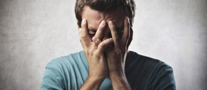 man has stress that effect mental health and dark circle under eye