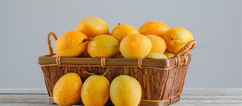 a basket of mangoes